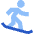 Snowboarding Icon from Sharp Flat Set
