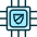 Computer Chip Shield Icon from Ultimate Duotone Set