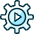 Cog Play 1 Icon from Ultimate Duotone Set | Free Download as SVG Vector and Transparent PNG | Streamline icons