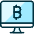 Crypto Currency Bitcoin Monitor Icon from Ultimate Duotone Set