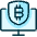 Crypto Currency Bitcoin Monitor Shield Icon from Ultimate Duotone Set