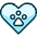 Pets Paw Heart Icon from Ultimate Duotone Set