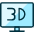 Modern Tv 3d Icon from Ultimate Duotone Set