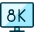 Modern Tv 8k Icon from Ultimate Duotone Set