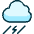 Weather Cloud Rain Thunder Icon from Ultimate Duotone Set