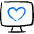 Desktop Action Monitor Favorite Heart Icon from Freehand Duotone Set