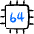 Microprocessor Computer Chip 64 Bit icon - Free transparent PNG, SVG. No sign up needed.