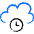 Cloud Clock Icon from Freehand Duotone Set