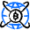 Crypto Currency Bitcoin Network Globe Icon from Freehand Duotone Set
