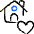 Real Estate Action House Heart Icon from Freehand Duotone Set