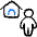 Real Estate House Person Icon from Freehand Duotone Set
