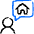 Real Estate Message Person Building Icon from Freehand Duotone Set