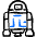 Science Fiction R2d2 Robot Icon from Freehand Duotone Set