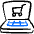 E Commerce Cart Laptop Icon from Freehand Duotone Set