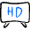 Modern Tv Hd Icon from Freehand Duotone Set