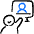 Video Meeting Team Monitor Man Icon from Freehand Duotone Set