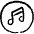 Music Note Circle Icon from Freehand Set