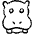 Hippopotamus Head Icon from Freehand Set