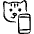 Pet Tracking Cat Smartphone Icon from Freehand Set