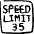 Road Sign Speed Limit 35 Icon from Freehand Set