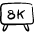 Modern Tv 8k icon - Free transparent PNG, SVG. No sign up needed.