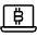 Crypto Currency Bitcoin Laptop Icon from Ultimate Light Set