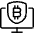 Crypto Currency Bitcoin Monitor Shield Icon from Ultimate Light Set