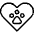 Pets Paw Heart Icon from Ultimate Light Set