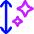 Arrow Up Down Sparkles Icon from Flex Neon Set