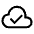 Cloud Done Icon from Sharp Line - Material Symbols Set