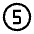 Counter 5 Icon from Outlined Line - Material Symbols Set
