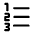 Format List Numbered Fill Icon from Rounded Fill - Material Symbols Set