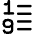 List 1 To 9 Icon from Core Line Set