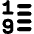 List 1 To 9 Icon from Core Remix Set