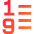 List 1 To 9 Icon from Sharp Gradient Set