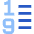 List 1 To 9 Icon from Sharp Flat Set