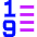 List 1 To 9 Icon from Sharp Neon Set