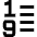 List 1 To 9 Icon from Sharp Line Set
