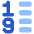 List 1 To 9 Icon from Plump Flat Set