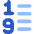 List 1 To 9 Icon from Core Flat Set