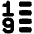 List 1 To 9 Icon from Plump Solid Set