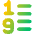 List 1 To 9 Icon from Core Gradient Set