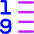 List 1 To 9 Icon from Flex Neon Set