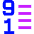 List 9 To 1 Icon from Sharp Neon Set