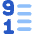 List 9 To 1 Icon from Core Flat Set
