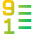 List 9 To 1 Icon from Sharp Gradient Set