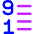 List 9 To 1 Icon from Core Neon Set
