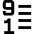 List 9 To 1 Icon from Sharp Line Set