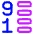List 9 To 1 Icon from Plump Neon Set