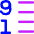 List 9 To 1 Icon from Flex Neon Set